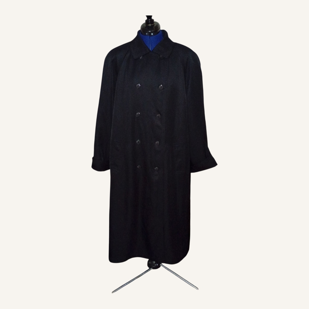 Valerie Stevens Women's Petite Black Trench Coat Size 12